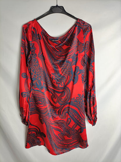 ZARA. Vestido rojo amebas T.s