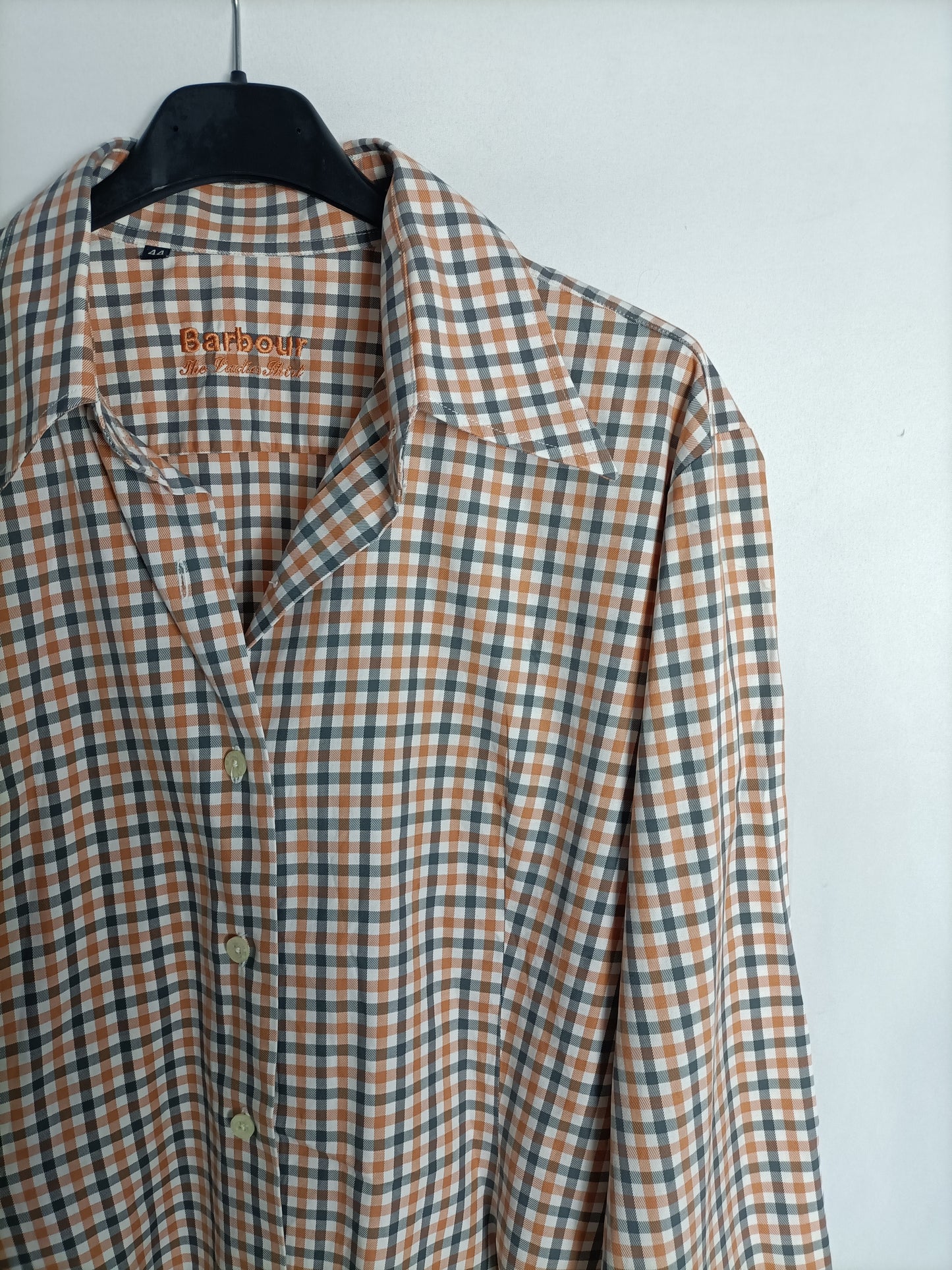 BARBOUR. Camisa beige cuadros T.44