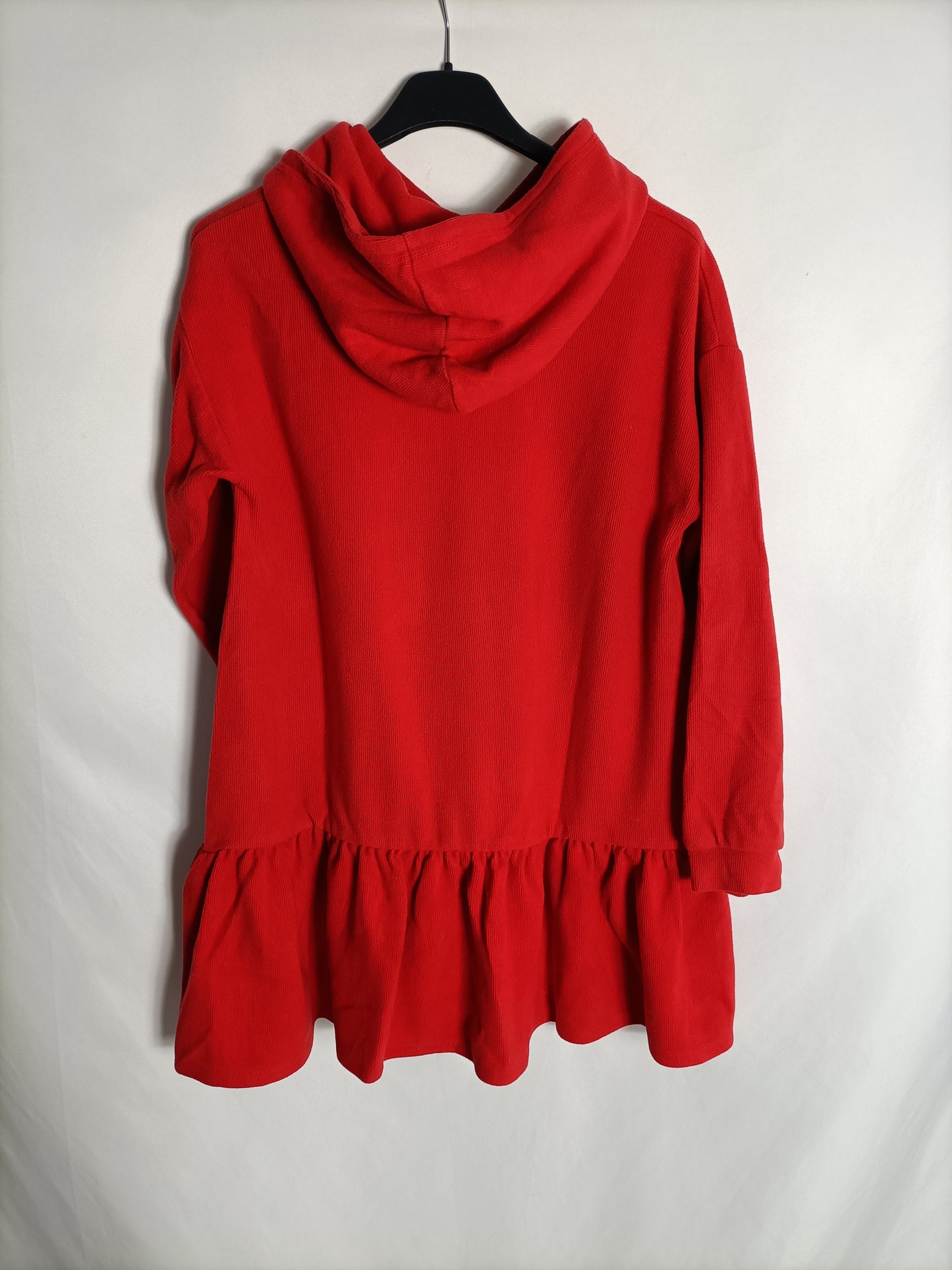 ZARA. Vestido rojo capucha T.11/12(xxs)