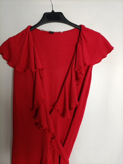 DIANE VON FURSTENBERGS. Vestido rojo cruzado T.s