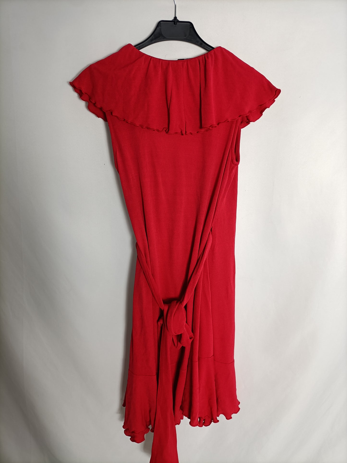 DIANE VON FURSTENBERGS. Vestido rojo cruzado T.s