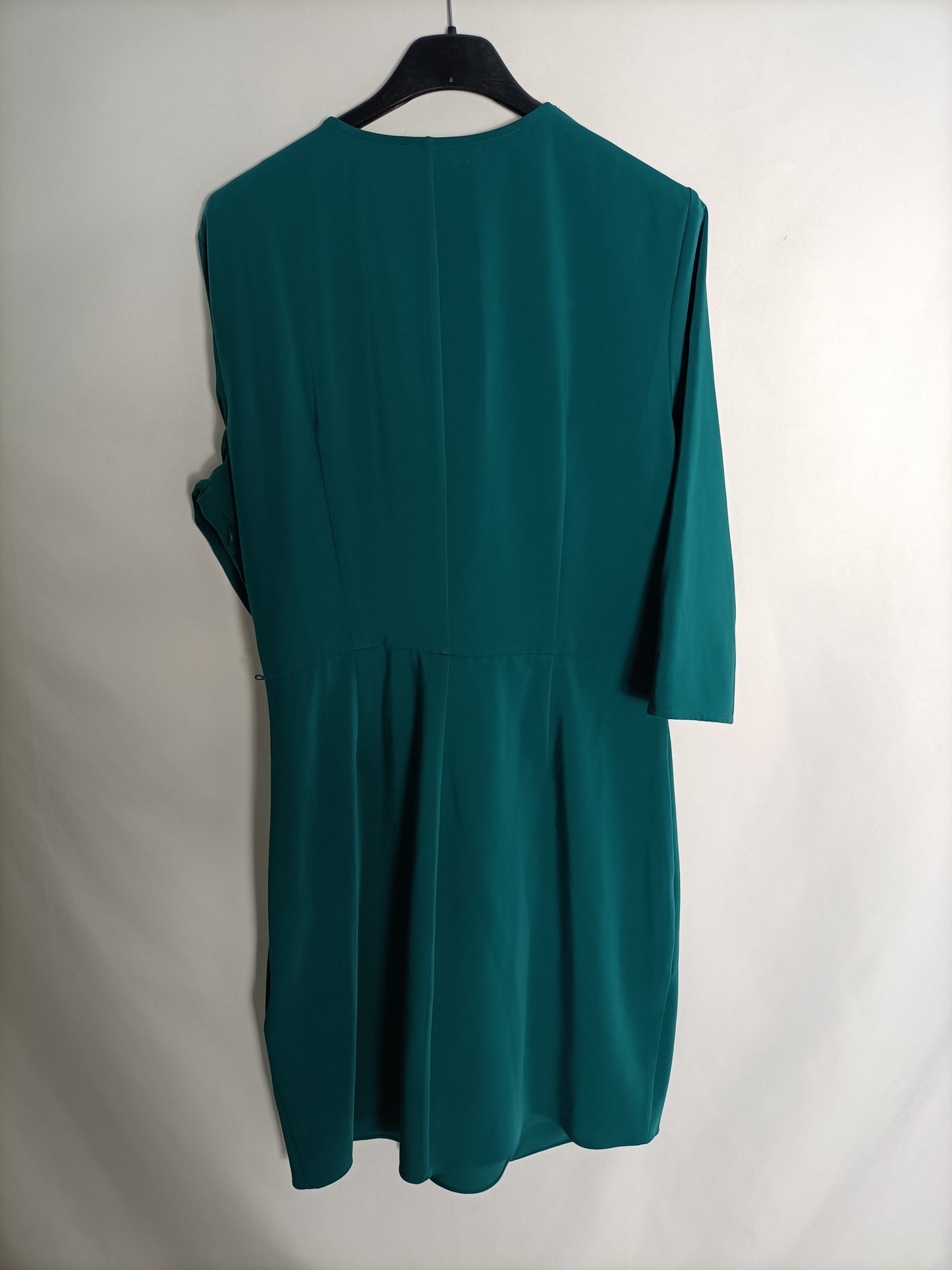 CORTEFIEL. Vestido cruzado verde T.l