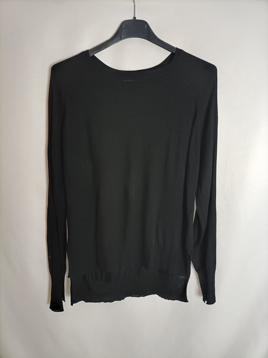 ZARA. Jersey negro fino T.s