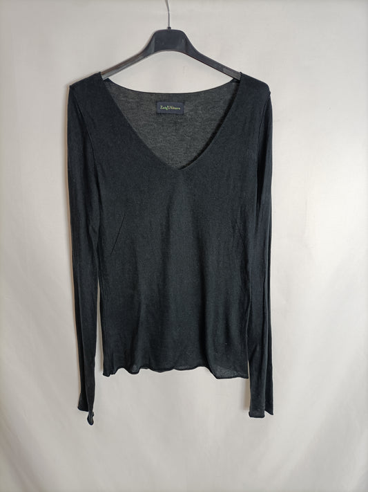 ZADIG&VOLTAIRE. Jersey negro fino T.XS