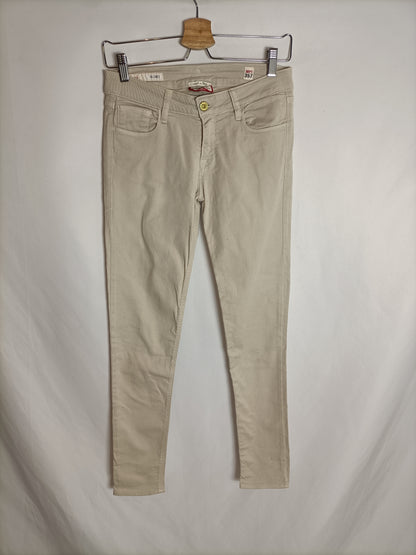 CYCLE. Pantalón pitillo beige T.28(36)