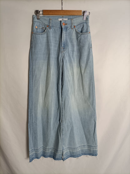 FOR ALL MANKIND SEVEN. Pantalón denim ancho T.25(34)