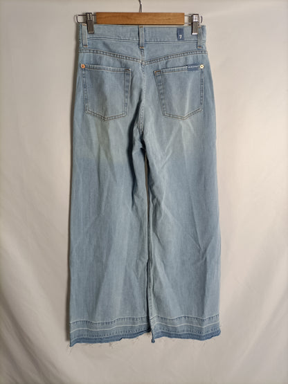 FOR ALL MANKIND SEVEN. Pantalón denim ancho T.25(34)