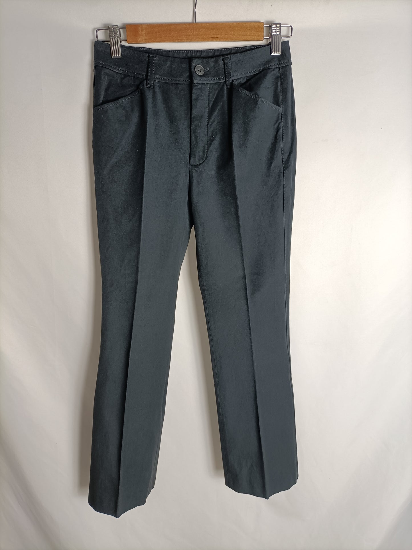 MASSIMO DUTTI. Pantalón azul recto T.34