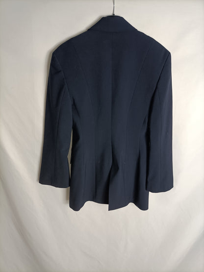 ZARA. Blazer azul hombreras T.xs