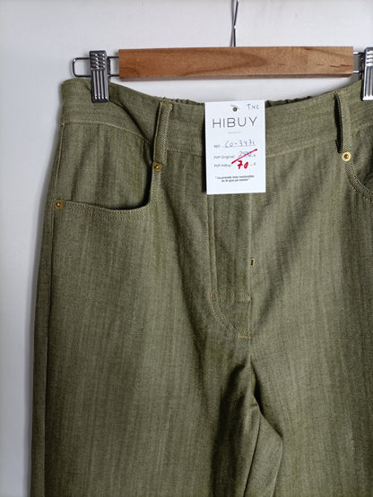 MOMONI. Pantalones verdes jaspeados. T 42