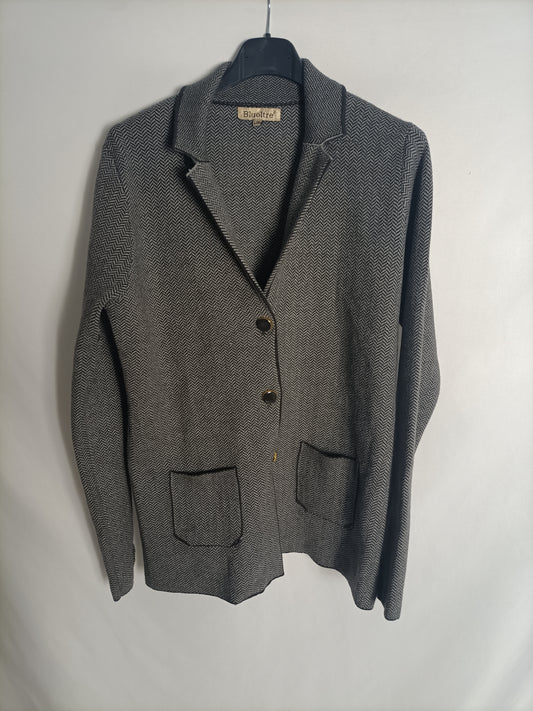 BLUOLTRE. Chaqueta espiga gris T.l/xl(m)