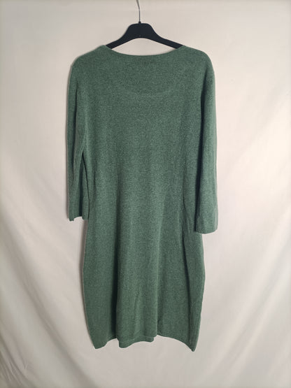 APPLECROSS. Vestido cahmere verde T.xs