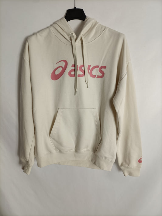 ASICS. Sudadera beige capucha T.s