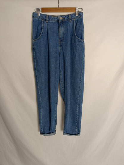 MANGO. Pantalón pinza denim T.34