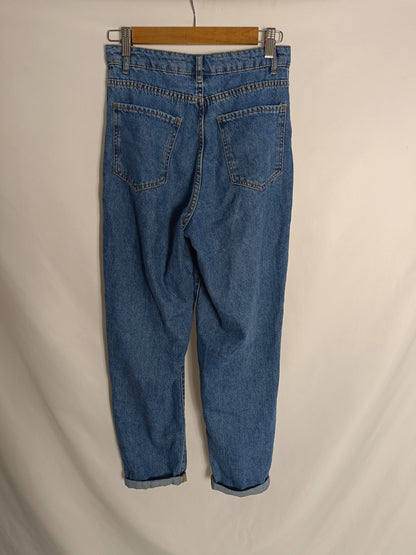 MANGO. Pantalón pinza denim T.34