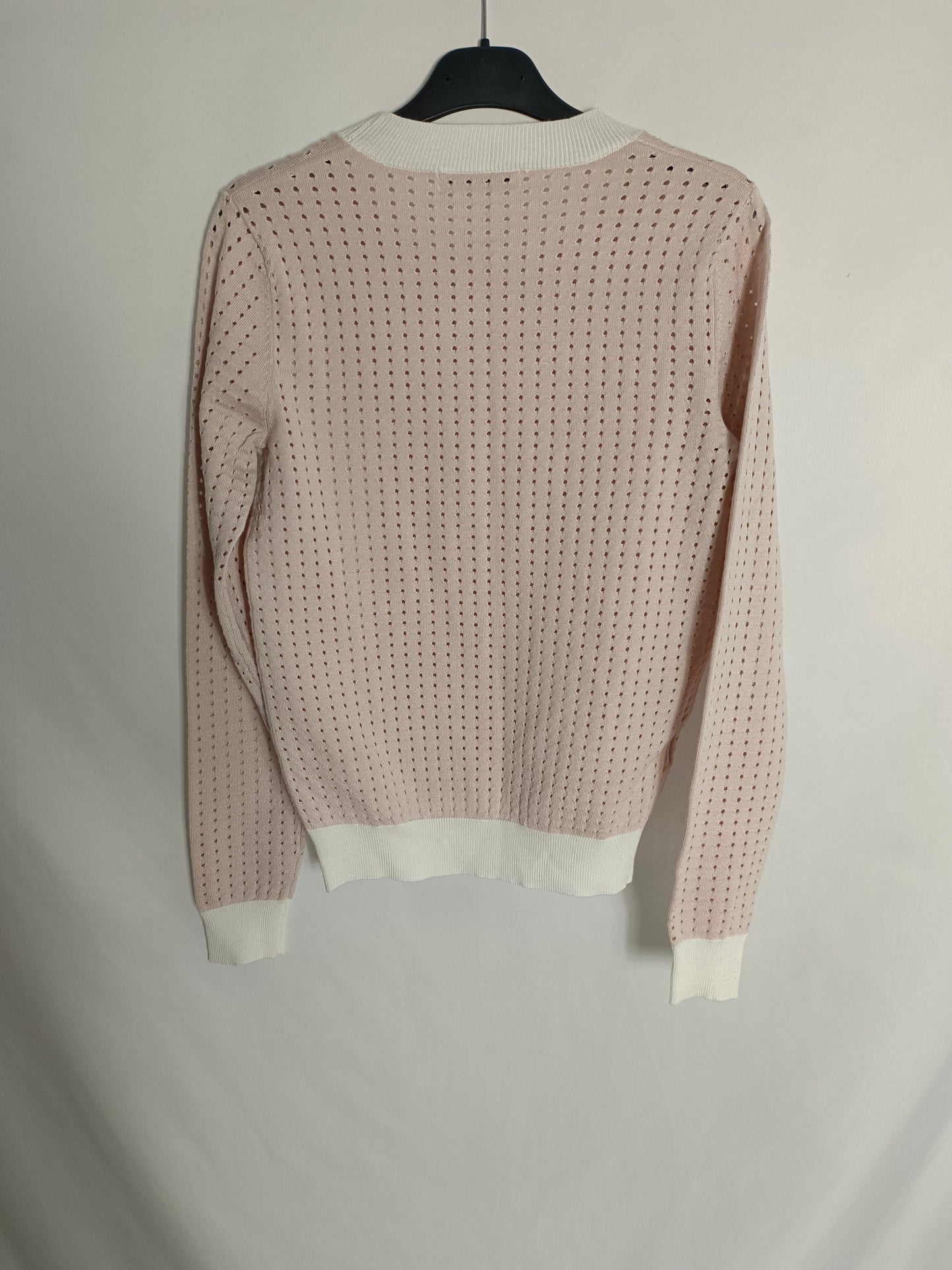 MANGO. jersey rosa troquelado T.s