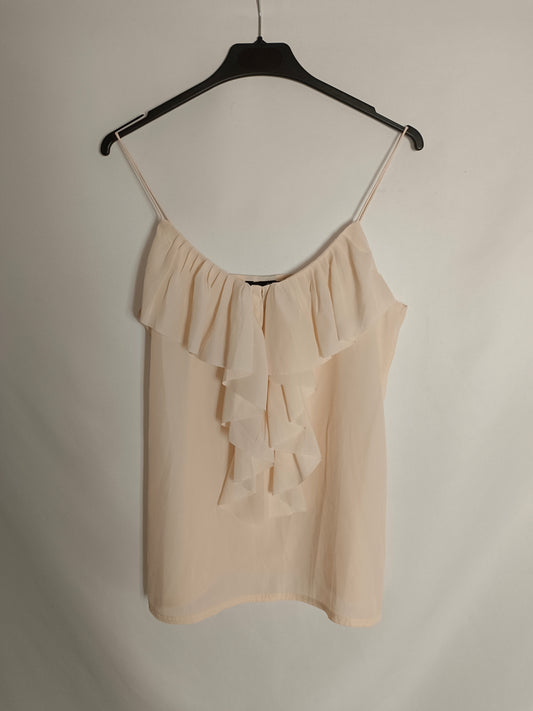 H&M. Top rosa volante T.36