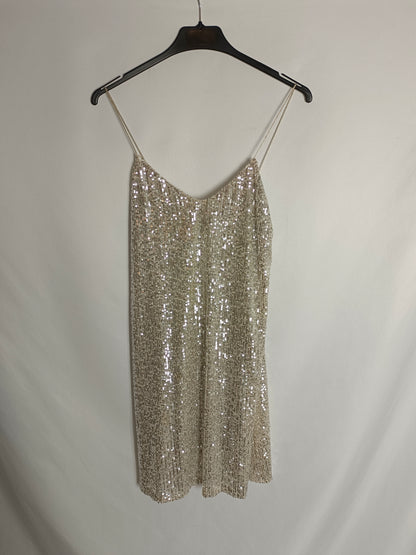 OH. JULIETTE. Vestido dorado lentejuelas TU(xs)