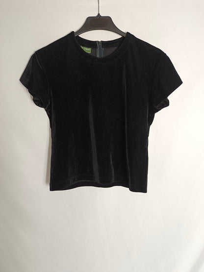 ROBERTO VERINO. Top terciopelo negro T.40(xs)