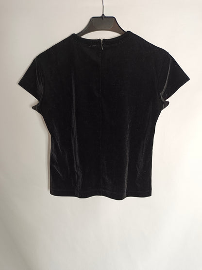 ROBERTO VERINO. Top terciopelo negro T.40(xs)