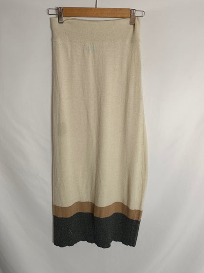 ZUA. Falda beige tricolor T.u(xs)