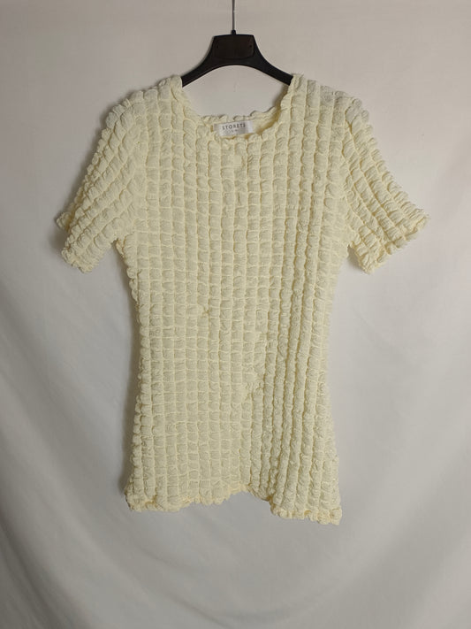 STOREST. Vestido beige cuadros T.s/m