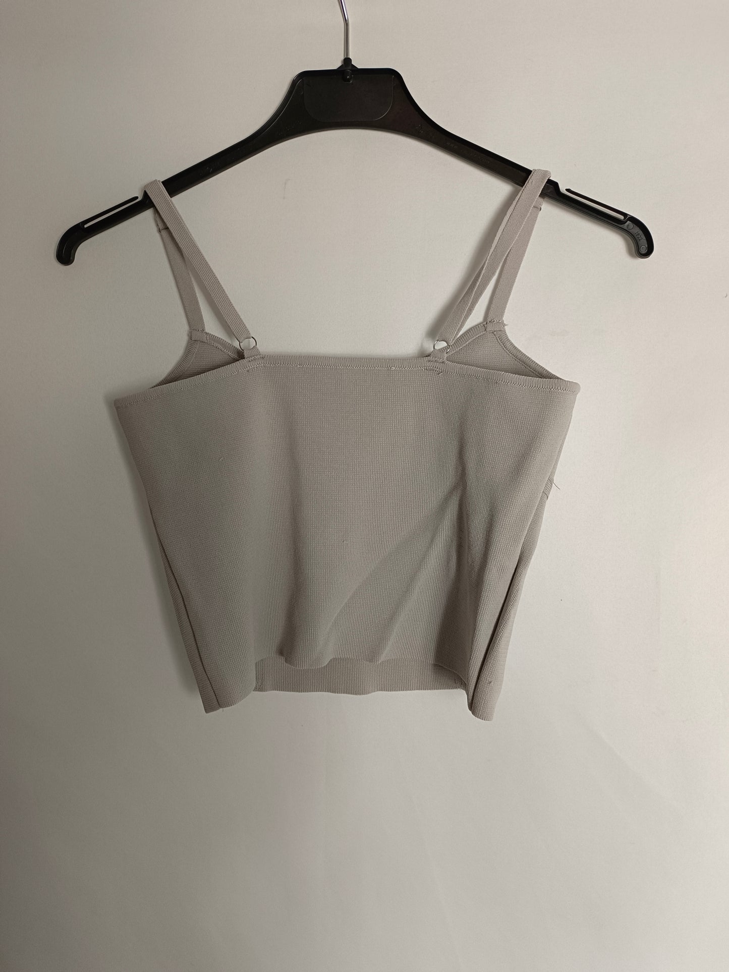 ZARA. Croptop beige canalé T.s