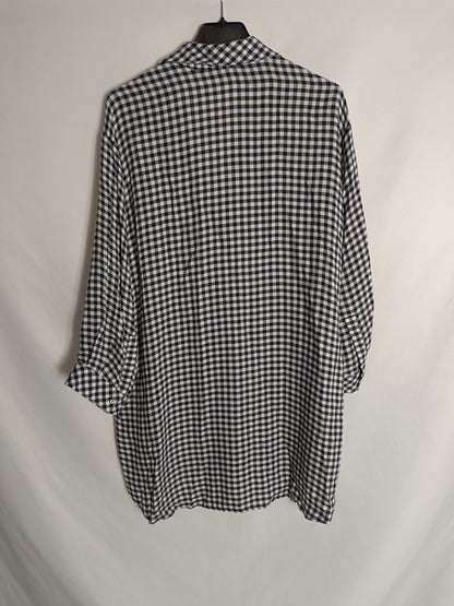 ZARA. Blusa fluida cuadros vichí T.xs