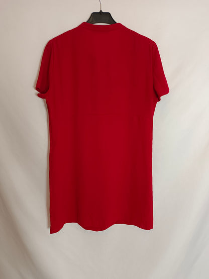 ZARA. Vestido rojo lazada T.l