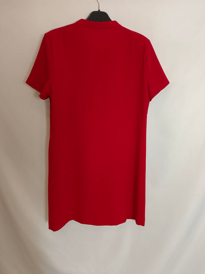 ZARA. Vestido rojo lazada T.m