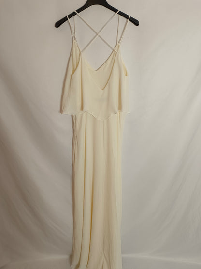 ZARA. Vestido blanco largo T.xs