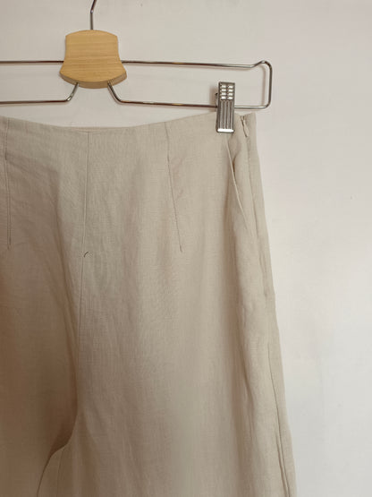 PRIMARK.Pantalón beige lino T.34