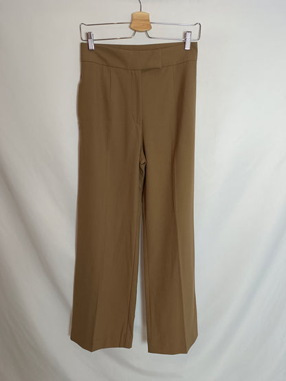 ZARA.Pantalón pinzas camel T.s