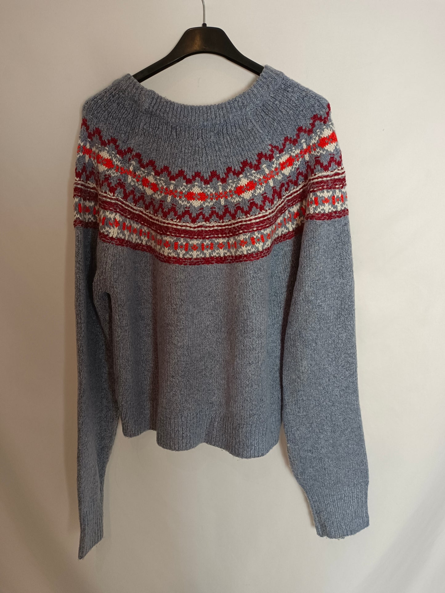 PULL&BEAR. Jersey azul dibujos T.l