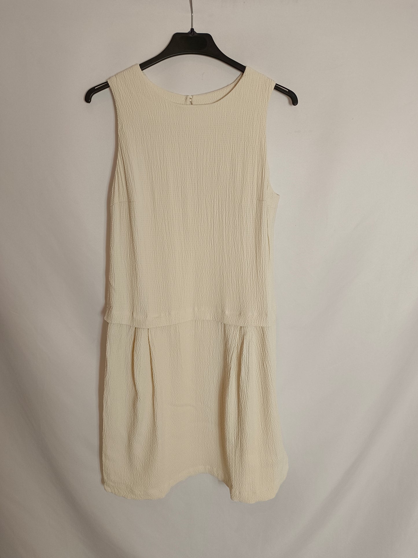 SITA MURT. Vestido beige textura T.38