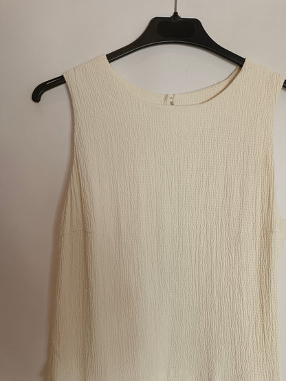 SITA MURT. Vestido beige textura T.38