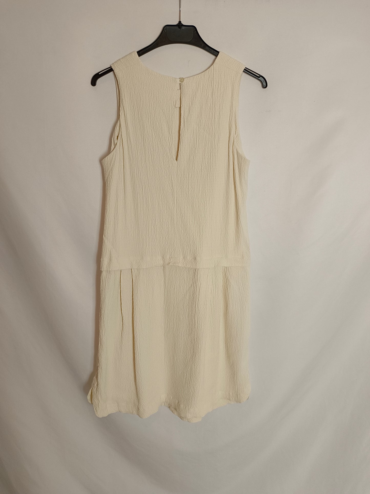 SITA MURT. Vestido beige textura T.38