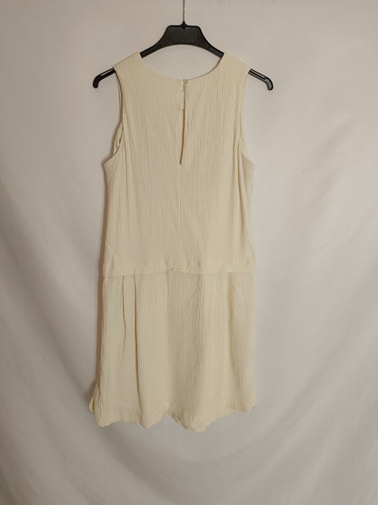 SITA MURT. Vestido beige textura T.38