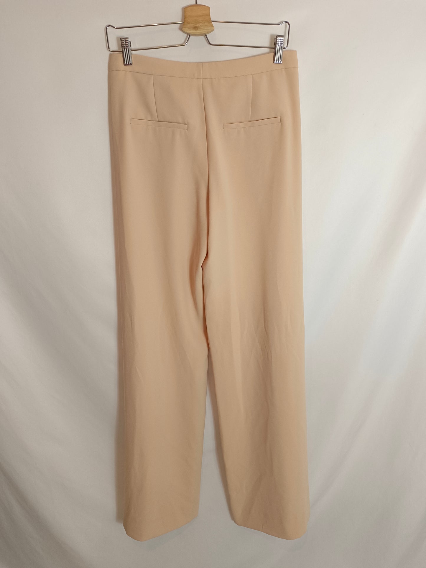 ZARA. Pantalón palazzo beige T.xs