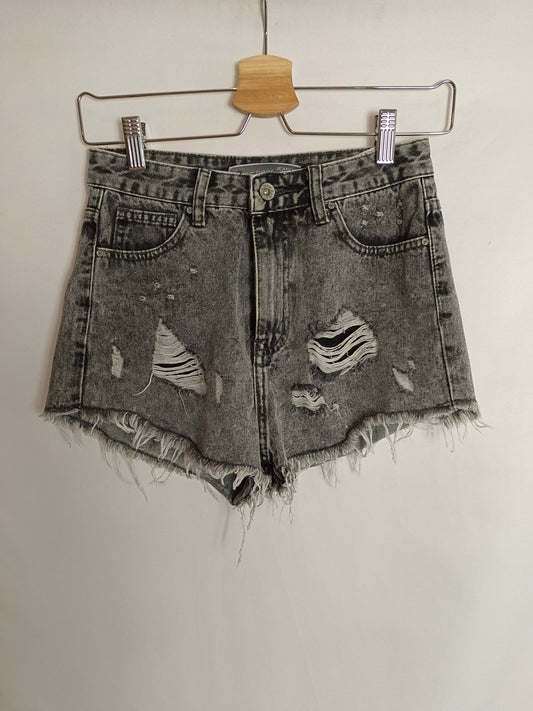 KISS PINK. Shorts denim gris T.s