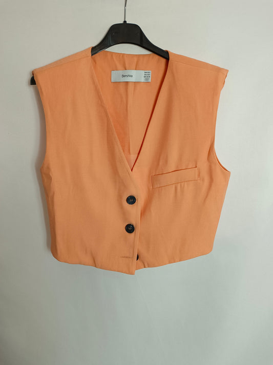 BERSSHKA. Chaleco naranja palo T.xs/s