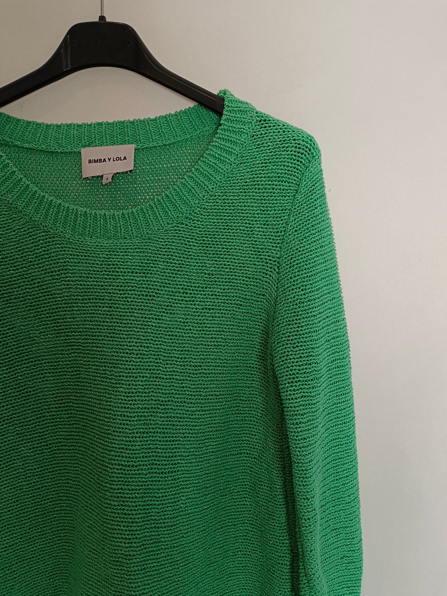 BIMBA Y LOLA. Jersey verde fino T.s