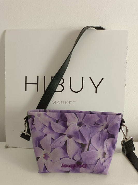 DESIAGUAL. Bolso flores moradas