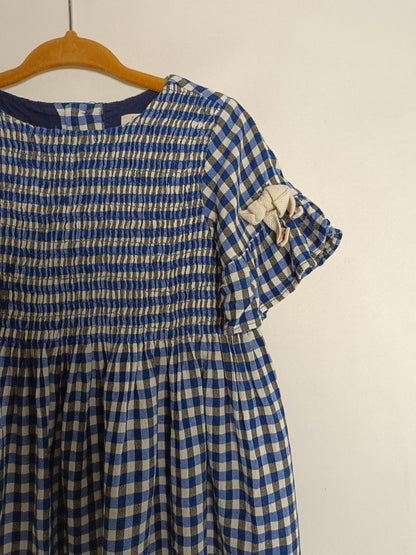 ZARA. Vestido cuadros azul y blanco  T.2-3 años