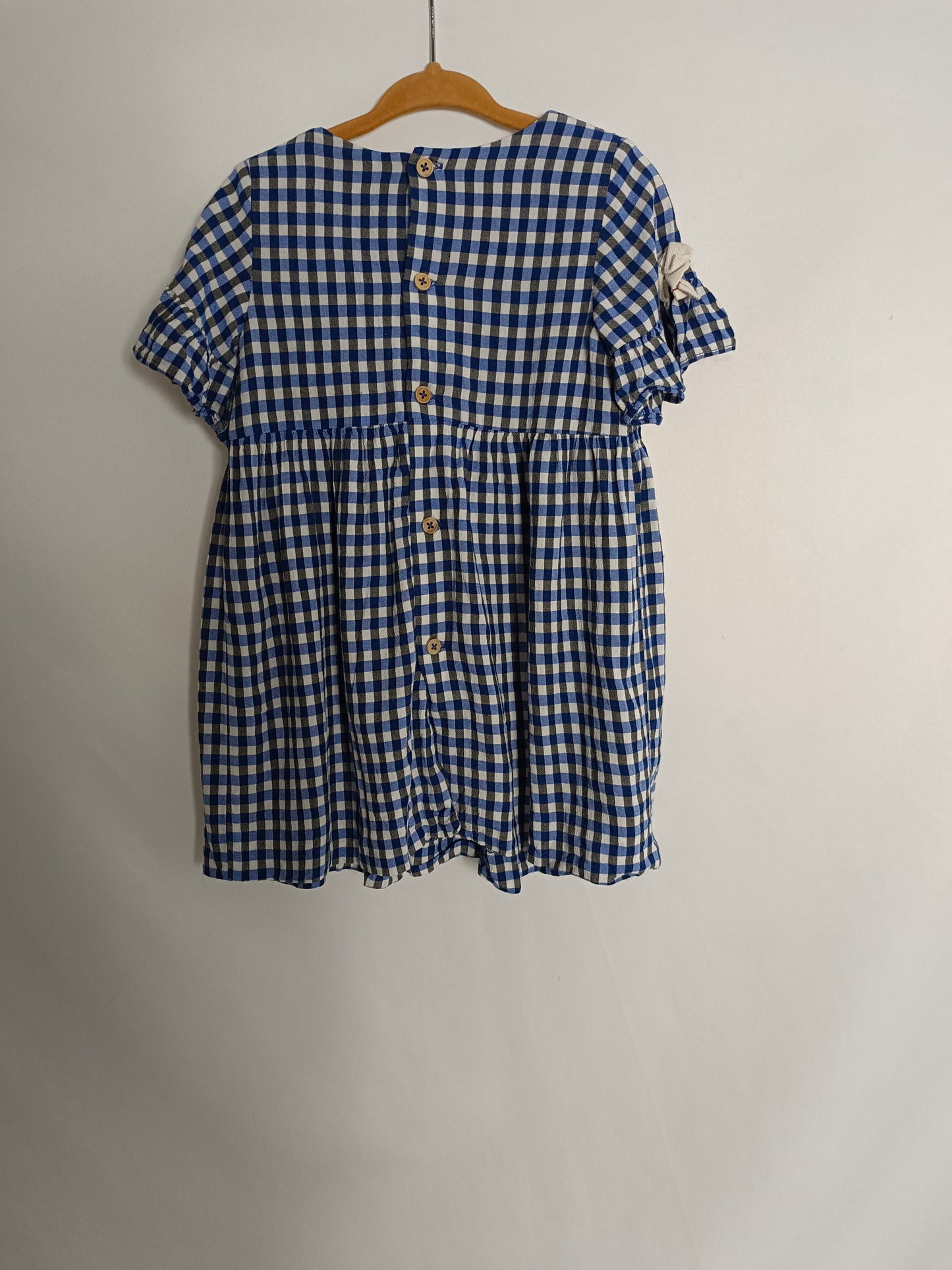 ZARA. Vestido cuadros azul y blanco  T.2-3 años