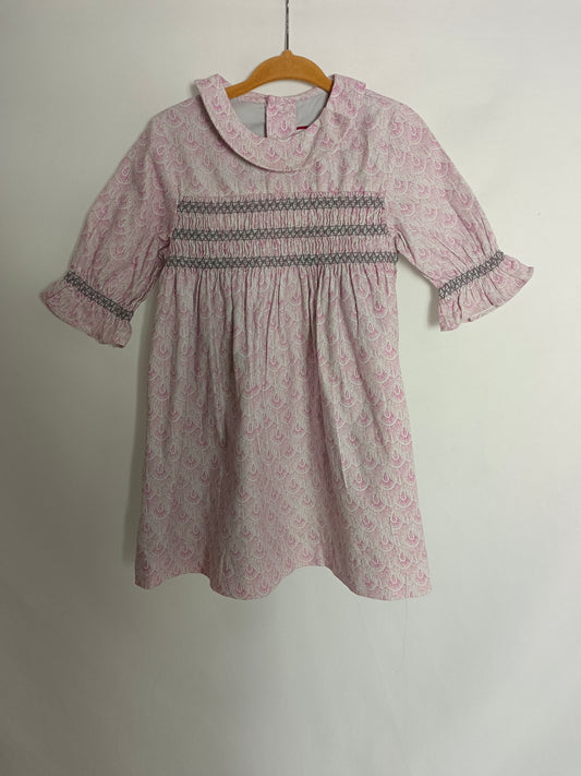 NECK&NECK. Vestido gris estampado rosa T.2-3 años