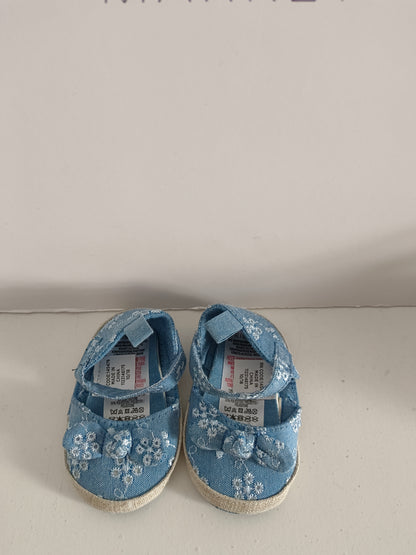 PRIMARK. Zapatillas azul troquelada  T.10-18