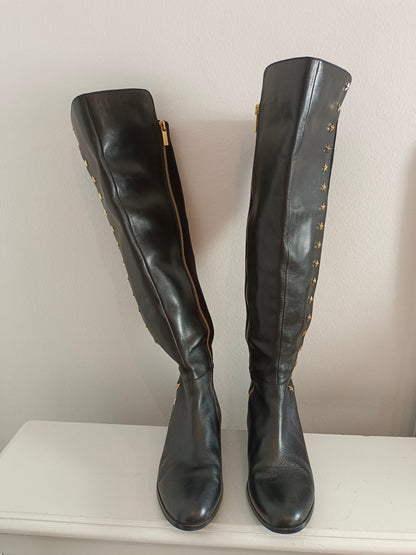 MICHAEL KORS. Botas negras doble textura T.39