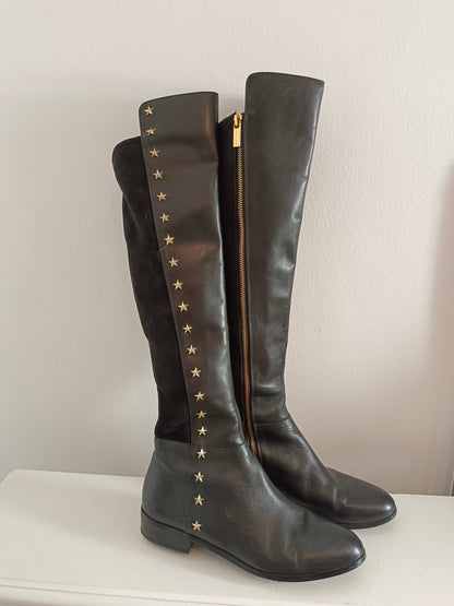 MICHAEL KORS. Botas negras doble textura T.39