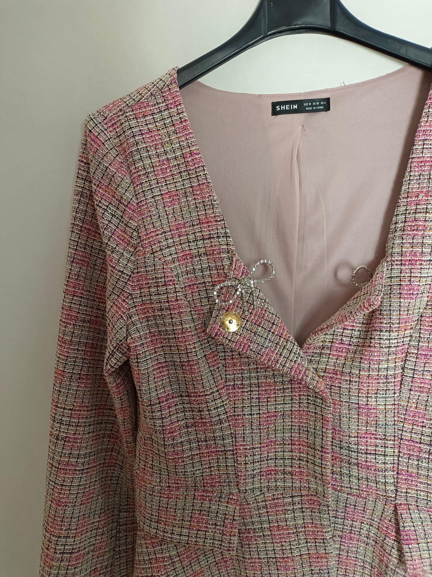 SHEIN. Total look  tweed rosa T.m